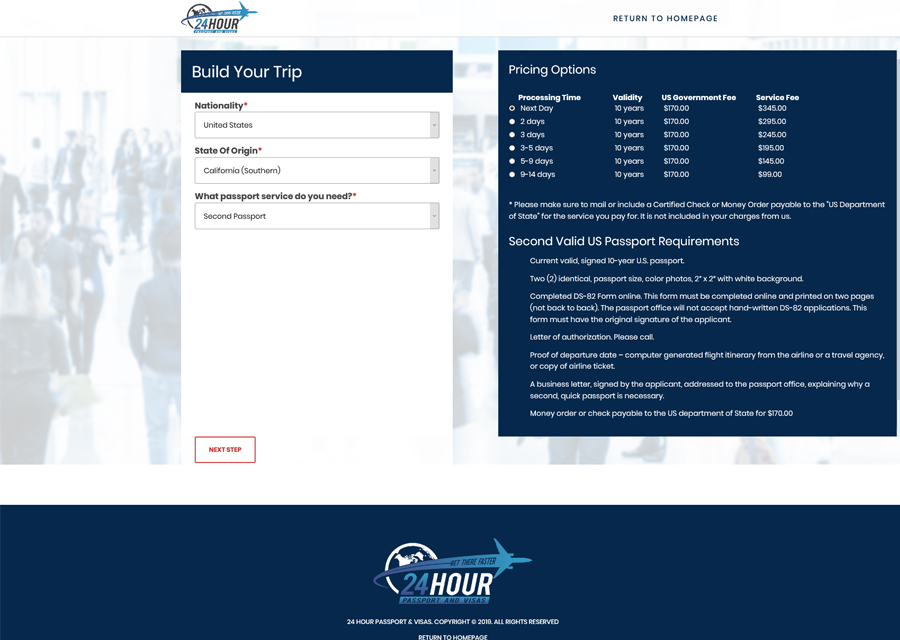 24 Hour Passport & Visas Website Design by Guido Media