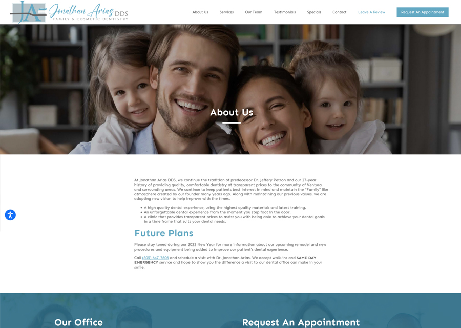 Dr. Jonathan Arias Website Design by Guido Media