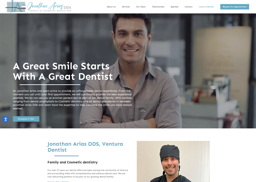 Dr. Jonathan Arias Website Design by Guido Media