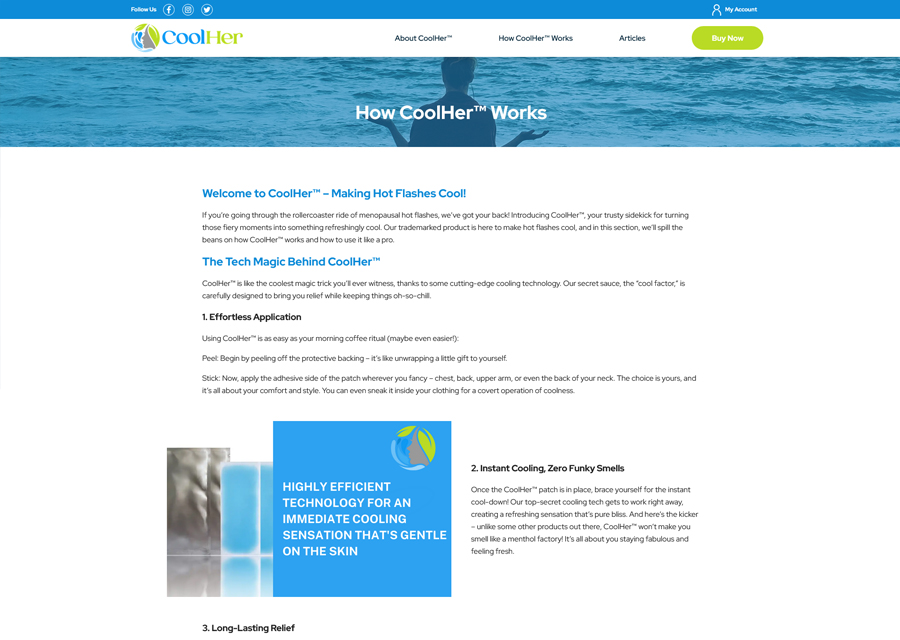 CoolHer Website Design by Guido Media
