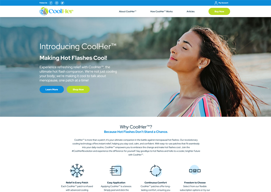 CoolHer Website Design by Guido Media