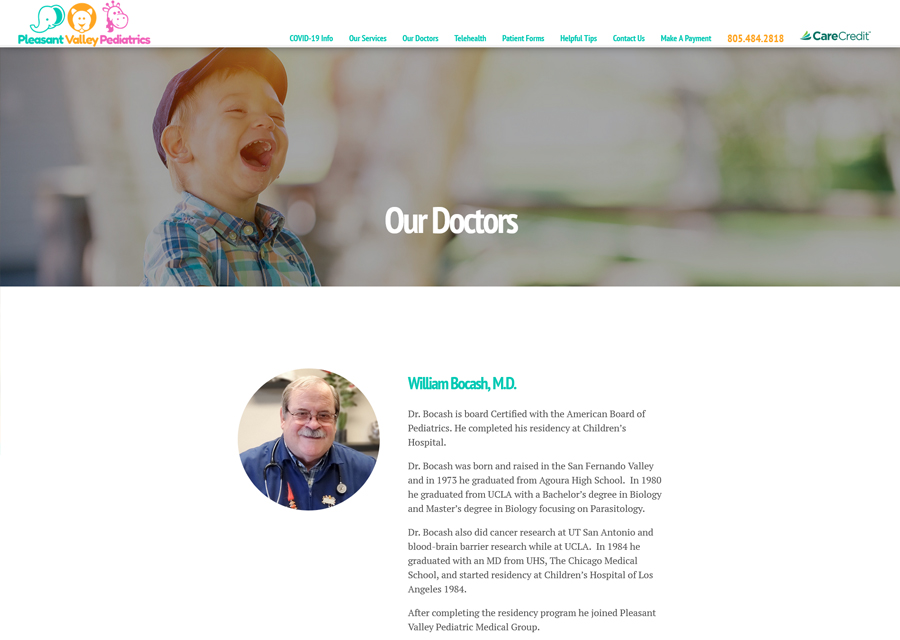 Pleasant Valley Pediatrics Website Design by Guido Media