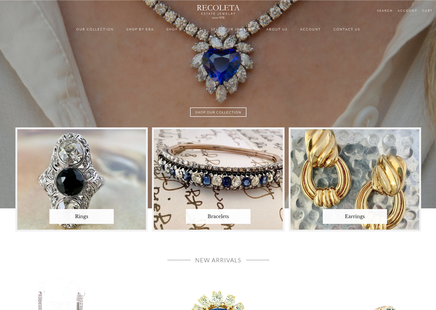Recoleta Estate Jewelry Website Design by Guido Media